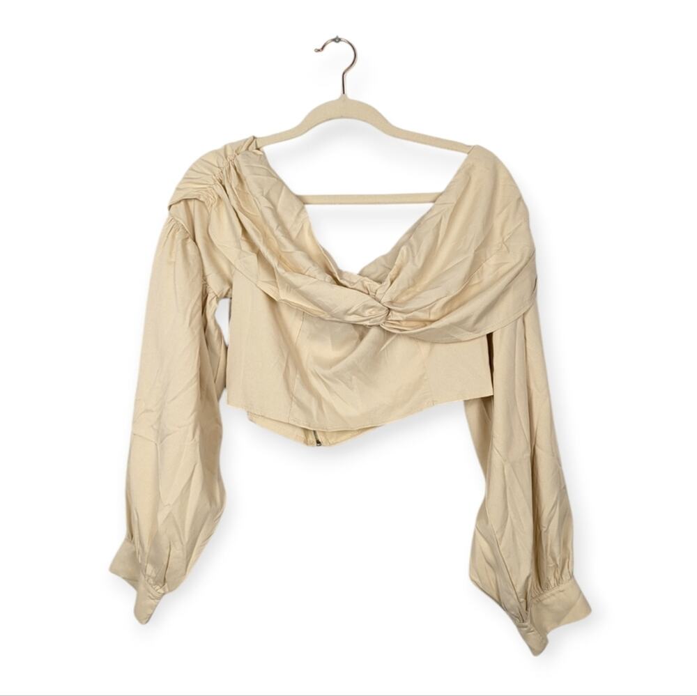 NWT Cider Cream Puff  Long Sleeve Crop Top Size XL